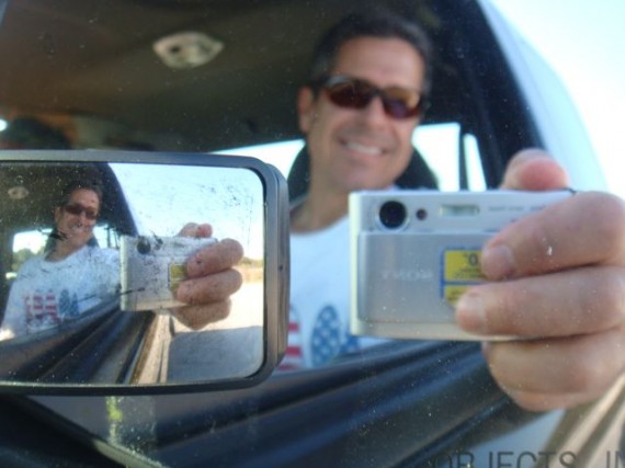 jeff noel self portrait photo in rearview mirror