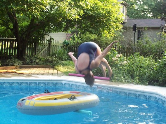 Lorie Sheffer enjoying her pool