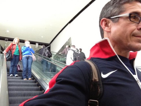 escalator at Detroit Airport