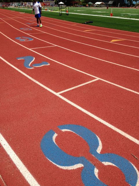 Lane 8 at Lake Brantley High School Track stadium