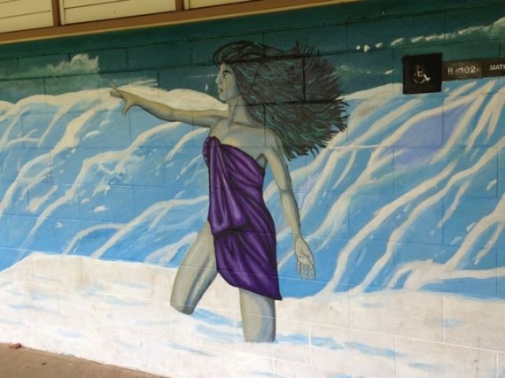 Hawaiian Island High School wall mural