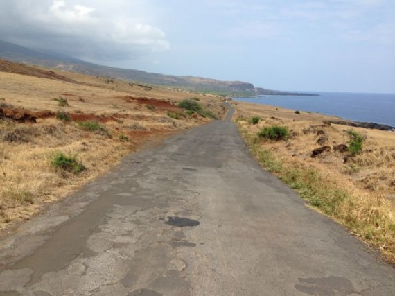 A solitary perimeter road on southeastern Maui