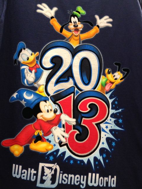 2013 Disney World tee shirt featuring popular Disney characters