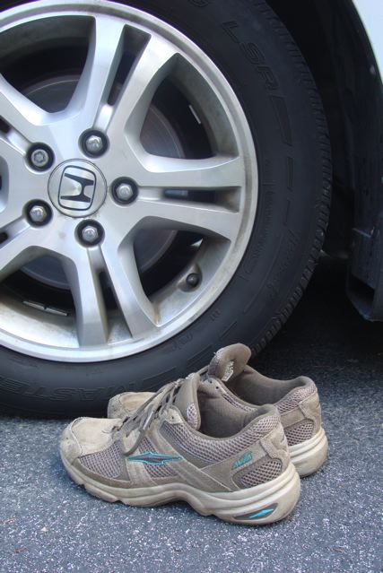 Tire and sneakers