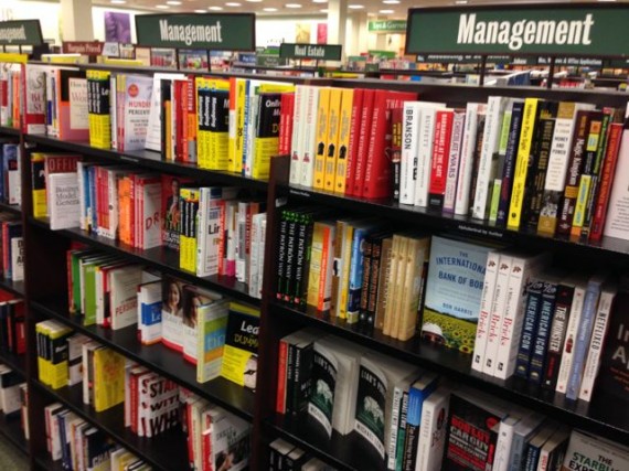 Barnes and Noble Bookshelves of Management books