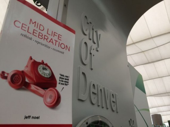 Mid Life Celebration book at Denver airport