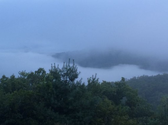 Blue Ridge Mountains and early morning clouds