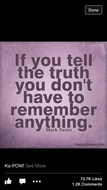 Mark Twain quote about telling  the truth