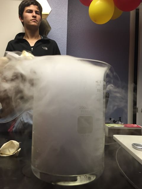 Dry ice in water science experiment