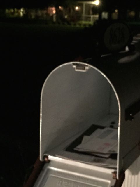 Mailbox at night
