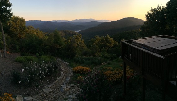 North Carolina mountain top cabin view