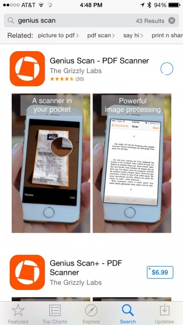 Genius Scanner mobile app