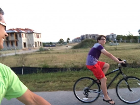 father and son bike ride