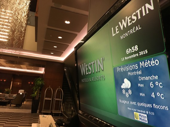 Le Westin Montreal lobby sign