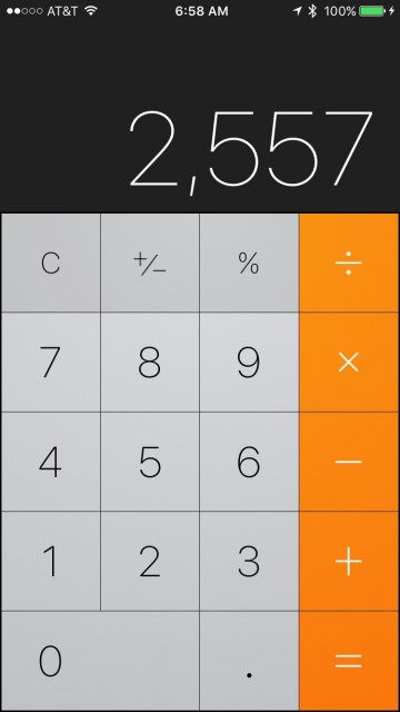 iPhone calculator app screen shot
