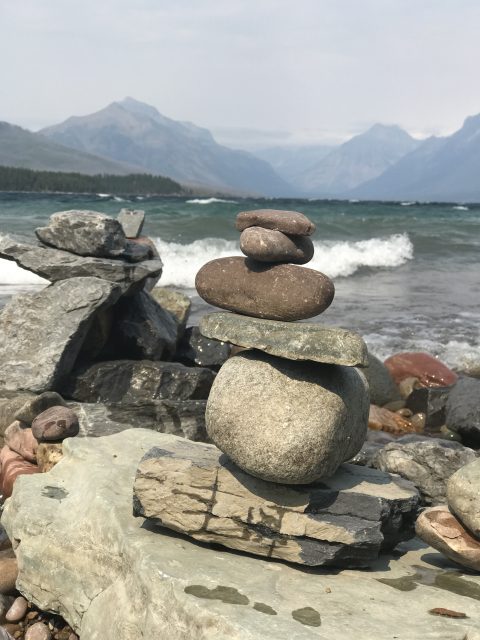 Lake McDonald. White caps on Lake McDonald