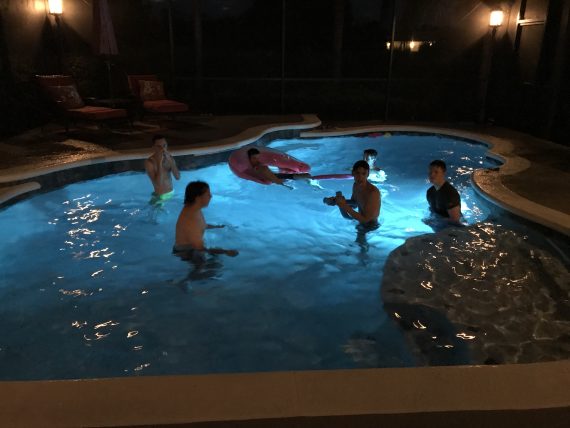 Night time swimming in Orlando