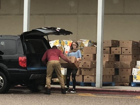 delivering food for families