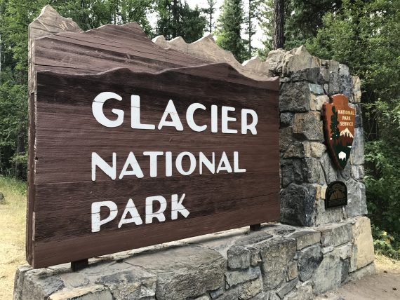 Glacier National Park entrance sign