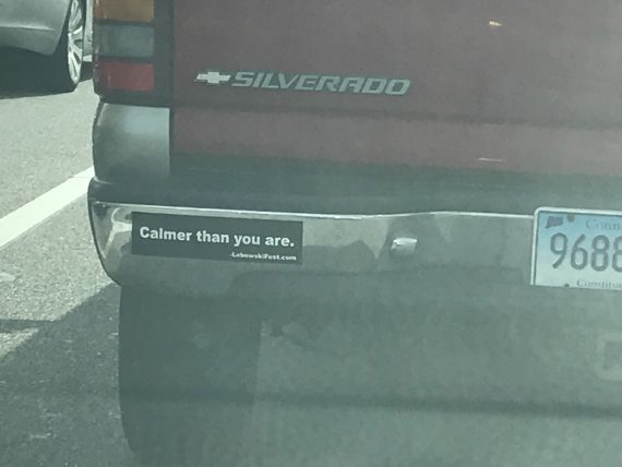 Bumper sticker calm