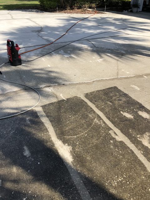 pressure washing driveway