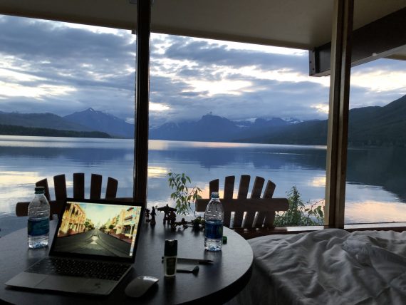 writing Disney books in Glacier National Park