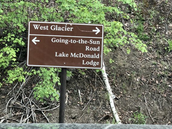 Glacier Park road sign