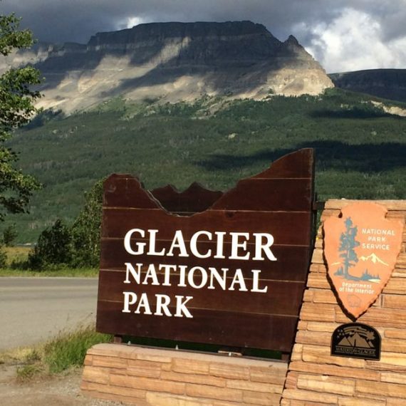 Glacier National Park entrance sign