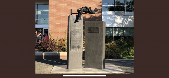 fosbury flop statue