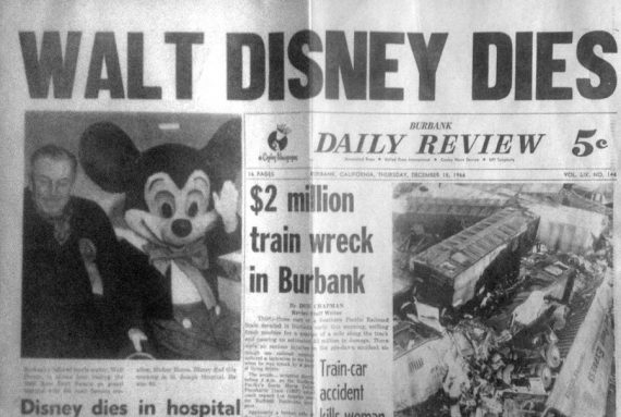 Walt Disney death announcement