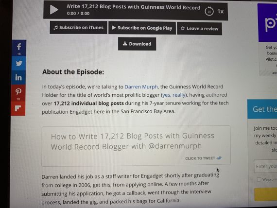 World record blog posts from one author