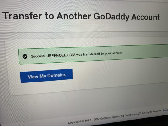 GoDaddy registration transfer