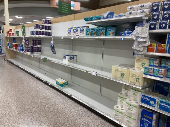 Grocery store empty shelves