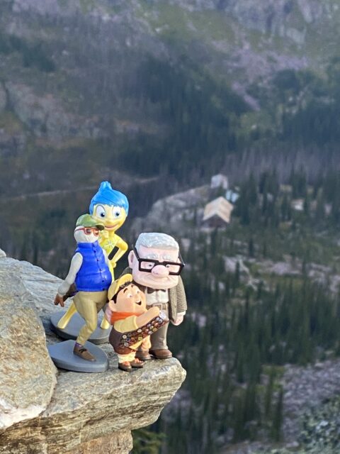 Disney toy characters in mountains