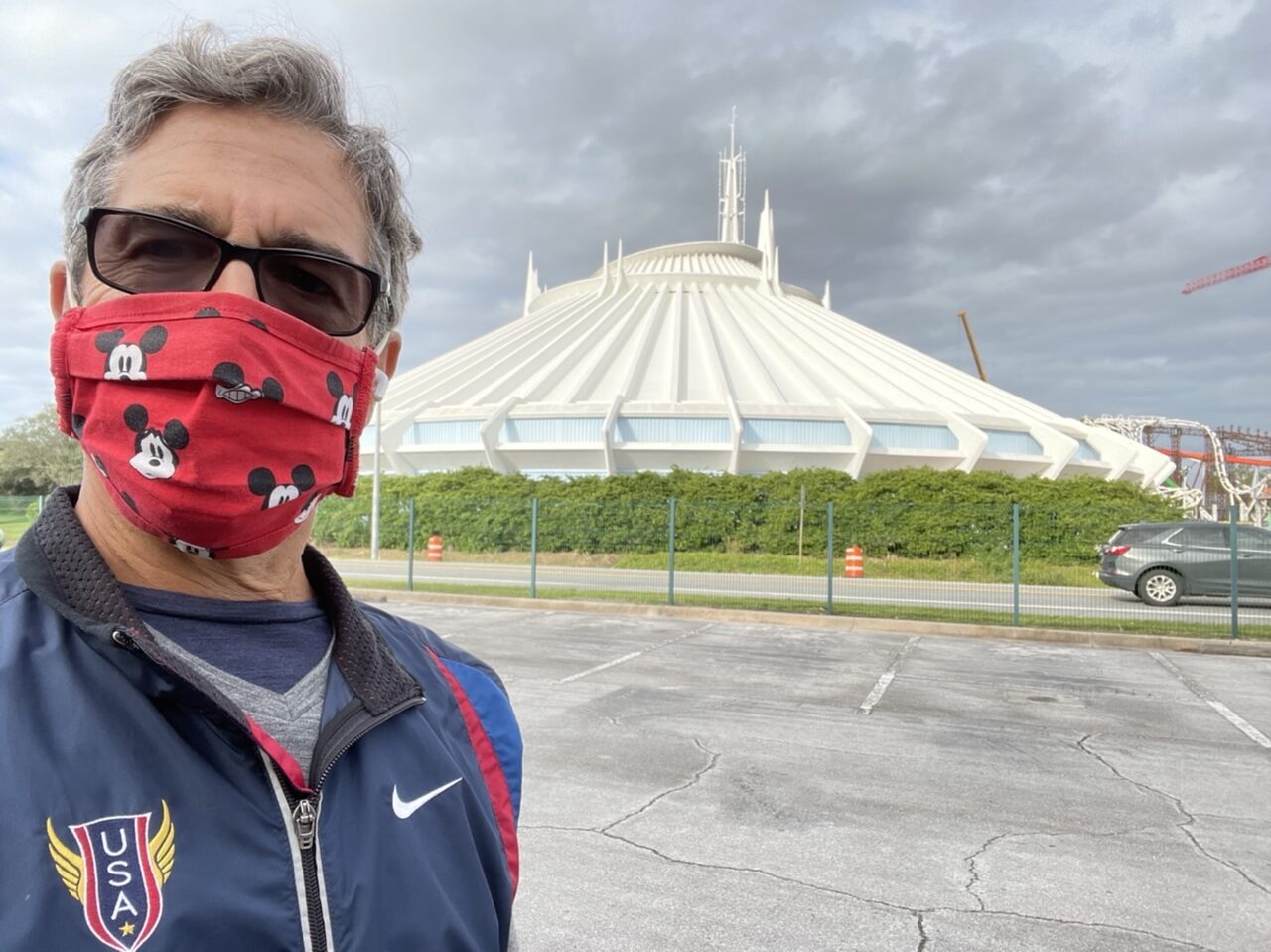 Jeff noel in front of Space Mountain