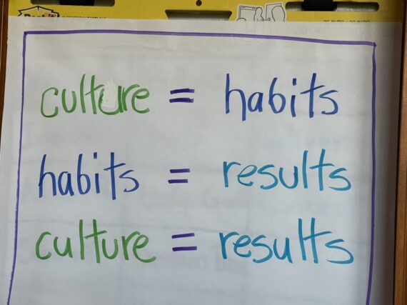 Flipchart with notes about culture