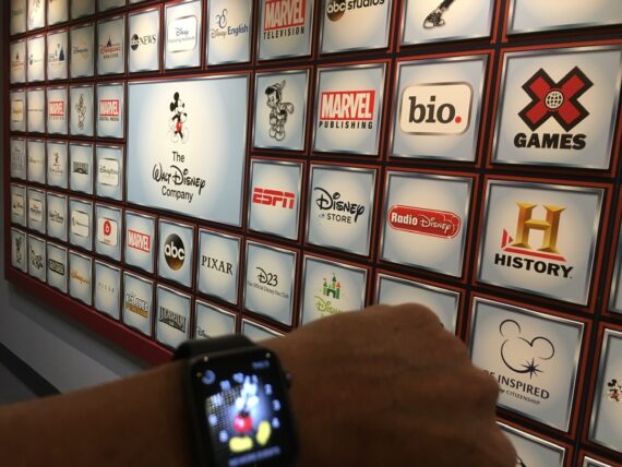 Disney brands displayed on wall