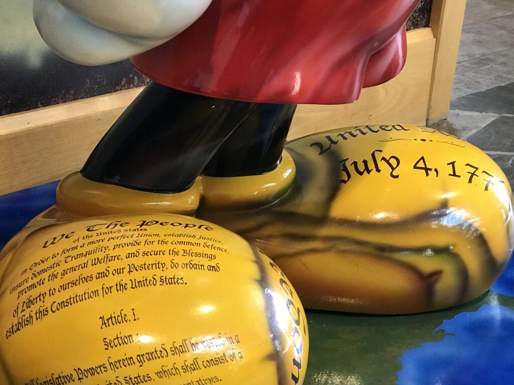 Mickey Mouse statue feet