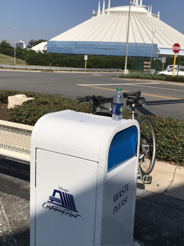 bicycle parked near Space Mountain