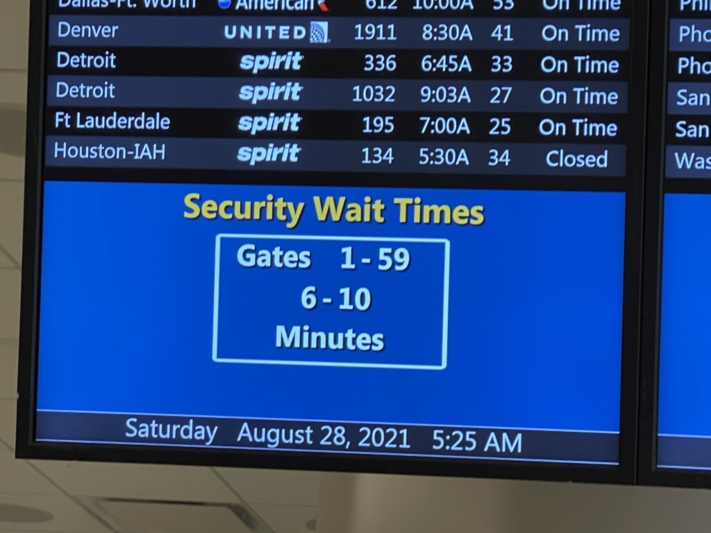 Airport flight schedule board