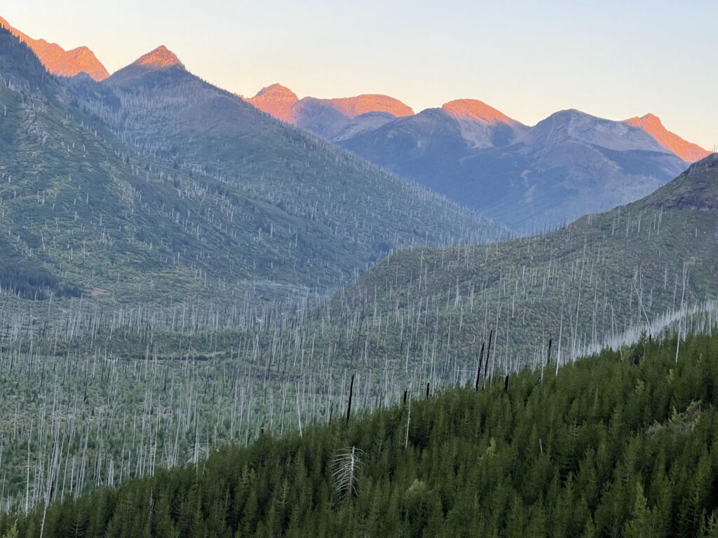 Mountain range at sunrise