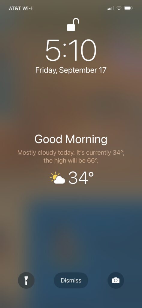 Weather app screen shot