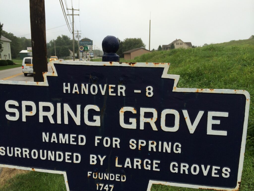 small town historical welcome sign