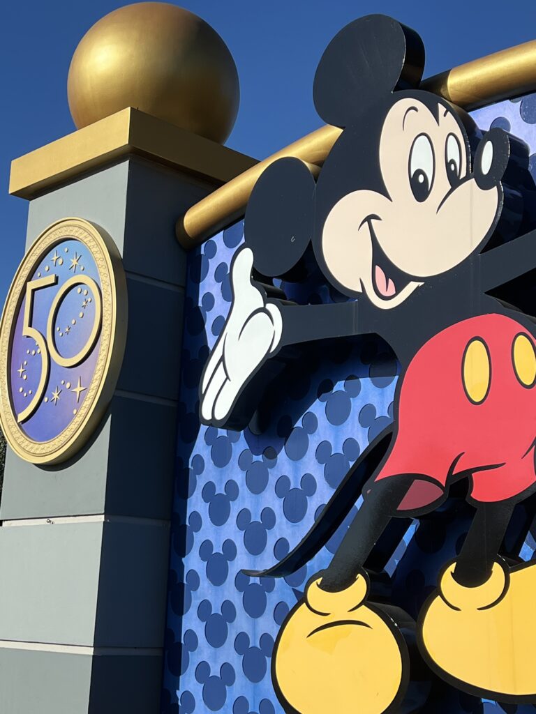 Mickey Mouse Disney World entrance sign