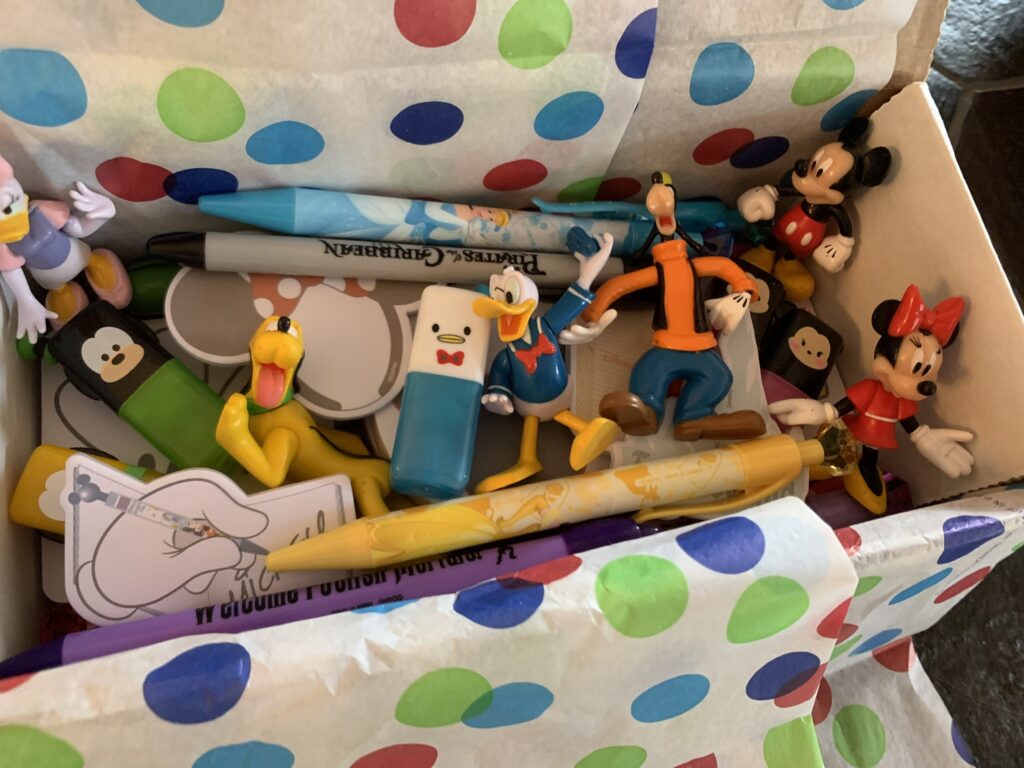 small box of Disney trinkets