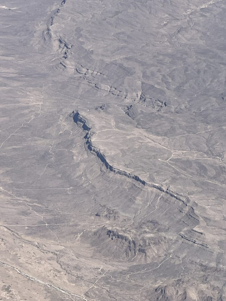 southwest USA desert from jet