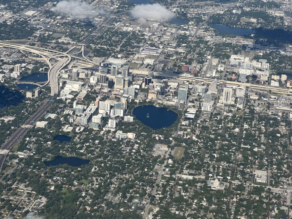 Orlando Florida from a jet