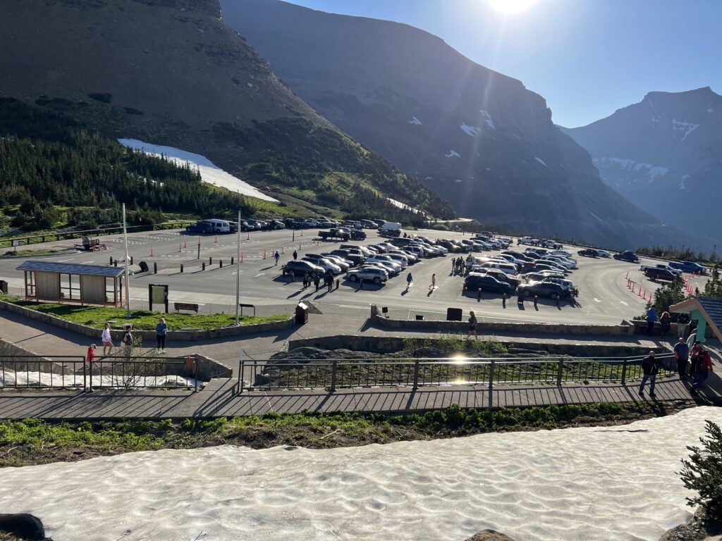 Parking lot in the mountains