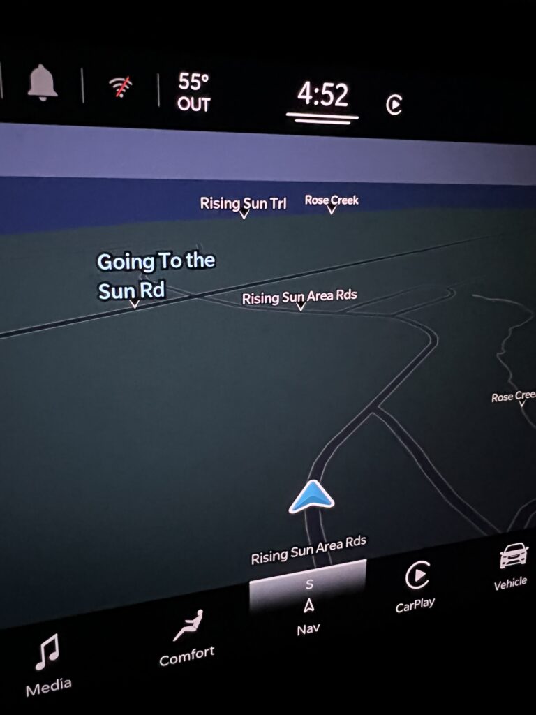 Car navigation screen