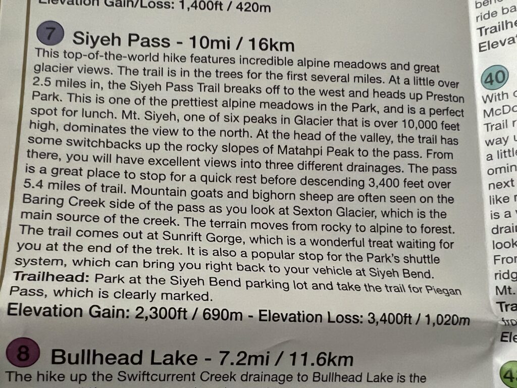 Trail description
